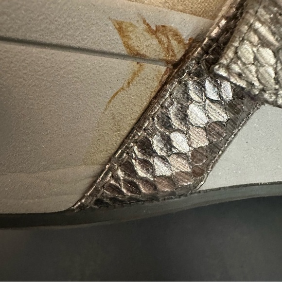 Vionic Ellie Metallic Pewter Snake Slip In Sandals Ladies Size 8 Arch Support - Picture 4 of 10